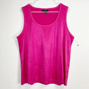 NEW DKNY Blouse Womens Size XL Sleeveless Bright Pink Tank NWOT
